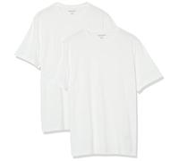 Amazon Essentials T-Shirt Girocollo a Maniche Corte in Cotone, vestibilità Classica Uomo, Pacco da 2, Bianco, 3XL Plus Tall