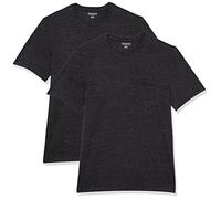 Amazon Essentials T-Shirt Girocollo con Tasca a Maniche Corte Uomo, Pacco da 2, Carbone Puntinato, XL