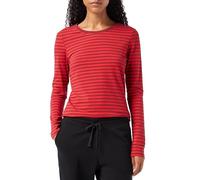 Amazon Essentials T-Shirt Girocollo da Donna a Maniche Lunghe dalla vestibilità Classica (Disponibile in Taglie Forti), Rosso Bordeaux a Righe, XS