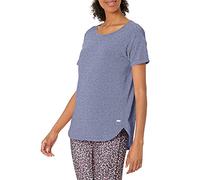 Amazon Essentials T-Shirt Girocollo Leggera Studio con vestibilità Comoda (Disponibile in Taglie Forti) Donna, Blu Puntinato Ombre Notturne, XXL