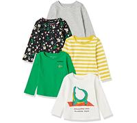 Amazon Essentials T-Shirt Maniche Lunghe Bambine e Ragazze, Pacco da 5, Verde/Alligator Yoga, 9 Anni