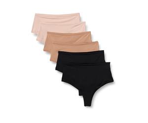 Amazon Essentials Tanga, Perizoma o Vita Alta in Microfibra Donna, Confezione da 6