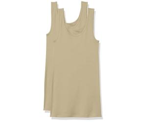 Amazon Essentials Top a Canotta Slim Donna, Pacco da 2, Cammello Chiaro, M