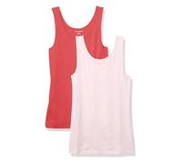 Amazon Essentials Top a Canotta Slim Donna, Pacco da 2, Rosa Chiaro/Rosa Corallo, L
