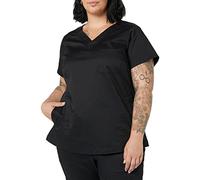 Amazon Essentials Top a Maniche Corte con Scollo a V dalla vestibilità Classica (Disponibile in Taglie Forti) Donna, Nero, XXL
