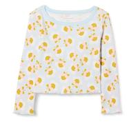 Amazon Essentials Top corto a coste a maniche lunghe Bambine e Ragazze, Celeste Design Floreale, 3 anni