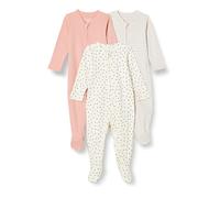 Amazon Essentials Tutina con Piedini, Pacco da 3, Pois/Righe/Rosato Opaco, 6-9 Mesi