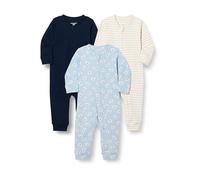 Amazon Essentials Tutina per neonati, unisex, in cotone, con zip frontale, senza piedi, confezione da 3, blu navy, a righe, koala, per neonati