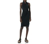 Amazon Essentials Vestito Effetto Portafoglio con Collo Ritorto e Incrocio Smanicato Donna, Nero, XXL