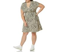 Amazon Essentials Vestito Incrociato (Taglie Forti Disponibili) Donna, Tan Stampa Animalier, XL