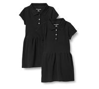 Amazon Essentials Vestito Polo in piqué a Maniche Corte Bambine e Ragazze, Pacco da 2, Nero, 2 Anni