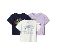Amazon Essentials Warner Brothers Set di Magliette Bambini e ragazzi, Pacco da 3, Collegiata Looney Tunes, 6-7 anni