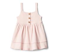 Amazon Essentials x Sofia Grainge Abito Casual in Cotone, Aderente in Vita con Gonna Ampia Bimba 0-24, Rosa Chiaro, 3 anni