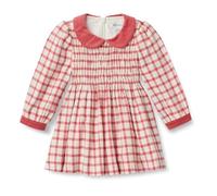 Amazon Essentials x Sofia Grainge Abito in flanella a maniche lunghe Bimba, Avorio Rosso Lampone A Quadri, 12 mesi