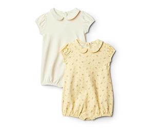 Amazon Essentials x Sofia Grainge Bimba 0-24 Tutina a Maniche Corte in Cotone con Colletto Peter Pan, confezione da 2