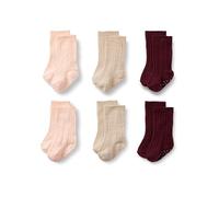 Amazon Essentials x Sofia Grainge Calzini al Ginocchio in Maglia a Trecce Unisex Bambini e Ragazzi, 6 Paia, Bordeaux/Rosa/Tan, 4-5 anni