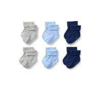 Amazon Essentials x Sofia Grainge Calzini con Orlo Risvoltato a Maglia Unisex Bimbi, 6 Paia, Blu Chiaro/Blu Marino/Grigio Mélange, 12-24 mesi