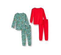 Amazon Essentials x Sofia Grainge Completi Coordinati di Pigiami Natalizi per La Famiglia Unisex Bambini e Ragazzi, Pacco da 2, Verde Salvia Scuro Holiday, 8 Anni