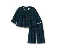 Amazon Essentials x Sofia Grainge Completo in Flanella a Maniche Lunghe Bambine e Ragazze, Verde Smeraldo Scuro Turchino Motivo Scozzese, 2 anni