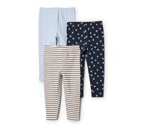Amazon Essentials x Sofia Grainge Leggings Bimba, Pacco da 3, Blu Chiaro/Coniglietti/Righe, 12 Mesi