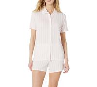 Amazon Essentials x Sofia Grainge Mamma ed Io Completo Pigiama a Maniche Corte Donna, Rosa Pallido A Strisce Larghe, XL