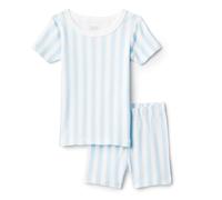 Amazon Essentials x Sofia Grainge Mamma ed Io Completo Pigiama a Maniche Corte Unisex Bambini e Ragazzi, Celeste A Strisce Larghe, 4 Anni