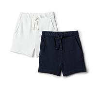 Amazon Essentials x Sofia Grainge Pantaloncini in Maglia Bambini e ragazzi, Pacco da 2, Bianco/Blu Marino, 3 anni
