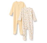 Amazon Essentials x Sofia Grainge Pigiama Intero in Cotone con Calze Unisex - Bambini e ragazzi, confezione da 2, Giallo Pallido/Picnic Con Scoiattoli, 0-3 mesi