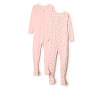 Amazon Essentials x Sofia Grainge Pigiami con Piedi Attillati in Cotone Unisex Bambini e Ragazzi, Pacco da 2, Orsi Polari/Rosa, 3 Anni