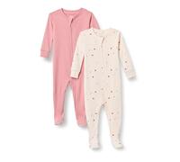 Amazon Essentials x Sofia Grainge Pigiami con Piedi Attillati in Cotone Unisex Bambini e Ragazzi, Pacco da 2, Cuori Multipli/Rosato, 2 Anni