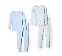 Amazon Essentials x Sofia Grainge Pigiami in Cotone Aderenti Unisex Bambini e Ragazzi, Pacco da 2, Blu Chiaro/Orsi Polari, 3 Anni