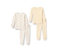 Amazon Essentials x Sofia Grainge Pigiami in Cotone Aderenti Unisex Bambini e Ragazzi, Pacco da 2, Giallo Pallido/Picnic con Scoiattoli, 9 Anni