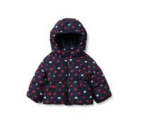 Amazon Essentials X Sofia Grainge - Piumino Impermeabile con Cappuccio, Unisex, con Cuori, 3T, Colore: Blu Navy