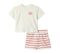 Amazon Essentials x Sofia Grainge Set da Gioco con T-shirt e Pantaloncini Bambini e ragazzi, Pacco da 2, Petit Soleil/Righe irregolari, 24 mesi