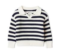 Amazon Essentials x Sofia Grainge Set Maglie e Canotte in Cotone Lavorato all'Uncinetto, Collezione Mommy & Me Bimbo 0-24, Polo A Righe Avorio Navy, 18 mesi