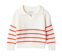 Amazon Essentials x Sofia Grainge Set Maglie e Canotte in Cotone Lavorato all'Uncinetto, Collezione Mommy & Me Bimbo 0-24, Strisce Sottili Posizionate Color Rosso Avorio, 18 mesi