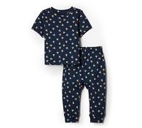Amazon Essentials x Sofia Grainge Set Pantaloni e Maglietta a Maniche Corte in Maglia di Cotone Bimbo 0-24, Blu Marino Coniglietti Piccoli, 24 Mesi