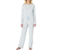Amazon Essentials x Sofia Grainge Set Pigiama a Maniche Lunghe Stile Henley Donna, Blu Chiaro Oche, L