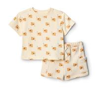 Amazon Essentials x Sofia Grainge Set T-Shirt e Pantaloncini, vestibilità Classica Bambini e Ragazzi, Elefanti Avorio, 3T