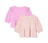 Amazon Essentials x Sofia Grainge Top in Maglia con Maniche a 3/4 Bimba, Pacco da 2, Coccinelle Piccole/Rosa, 3-6 Mesi