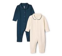Amazon Essentials x Sofia Grainge Tutina Notte Senza Piedi Unisex Bimbi, Pacco da 2, Avorio/Blu Marino, Prematuro
