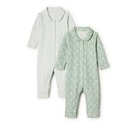 Amazon Essentials x Sofia Grainge Tutina Notte Senza Piedi Unisex Bimbi, Pacco da 2, Posey Floral/Verde Pallido, 3-6 Mesi