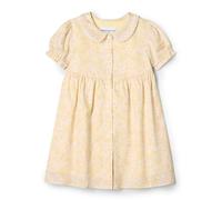 Amazon Essentials x Sofia Grainge Vestito Bambina in Rasatello di Cotone con Colletto, Giallo Chiaro Avorio Delicato Floreale, 12 Mesi