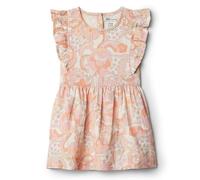 Amazon Essentials x Sofia Grainge Vestito di Lino Bimba, Pesca Floreale Artigianale, 12 mesi