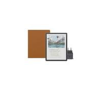 Amazon Kindle Scribe Colorsoft 64 GB (Grafite) + Penna Premium + Cover folio premium - Pelle di prima qualità (Caramello) + USB-C Caricabatterie