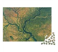 Amazon-River Network Puzzles 1000 Pezzis Carta Riciclata Aerial View Puzzle per Bambini e Bambine Regalo Divertente e Attività per la Casa Ottimo Regalo for Child‘s Birthday 70x50cm/1000 Pezzi