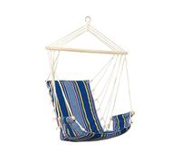 AMAZONAS Poltrona sospesa Palau Ocean imbottita con braccioli, asta trasversale in legno, 98 cm fino a 120 kg, blu a righe