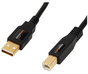AmazonBasics Cavo USB 2.0, A-maschio a B-maschio, con connettori placcati in oro (3 m) per Stampante, Nero