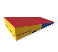 AMAZWI Incline - Tappetino a cuneo per ginnastica, ginnastica, aerobica, stretching, pilates, yoga, arti marziali, 180 x 90 x 40 cm, colore: rosso, giallo, blu