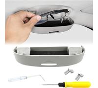 AMAZWI Porta Occhiali da Sole Auto per Alfa Romeo Giulia Stelvio Mito Giulietta Tonale Alfa 4C, ABS Portatile Portaocchiali Visiera Supporto per Occhiali Organizer Vani Contenitori Interni Accessorio